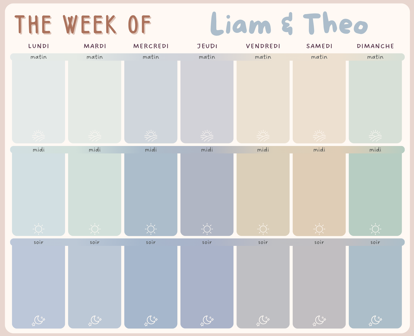 Weekly Magnetic Board – Customizable (For Kids at Home During the Week) BOARD ONLY