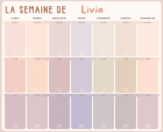 Tableau Magnétique Hebdo – Personnalisable pour Enfants + 40 Vignettes