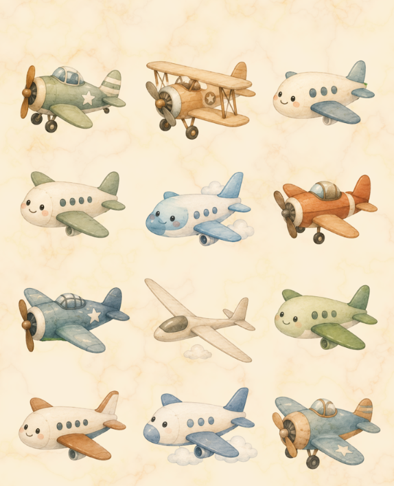 Avions (12 aimants)