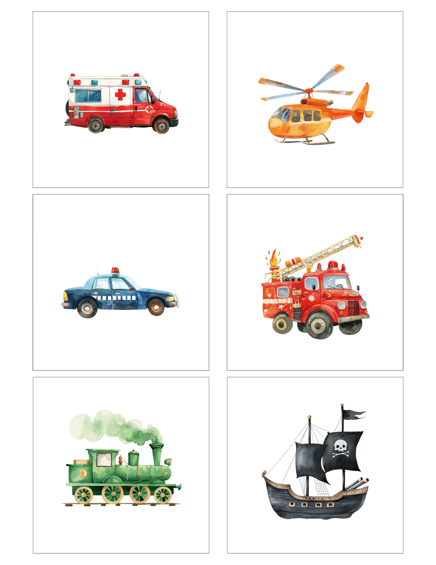 Transportation (6 magnets)