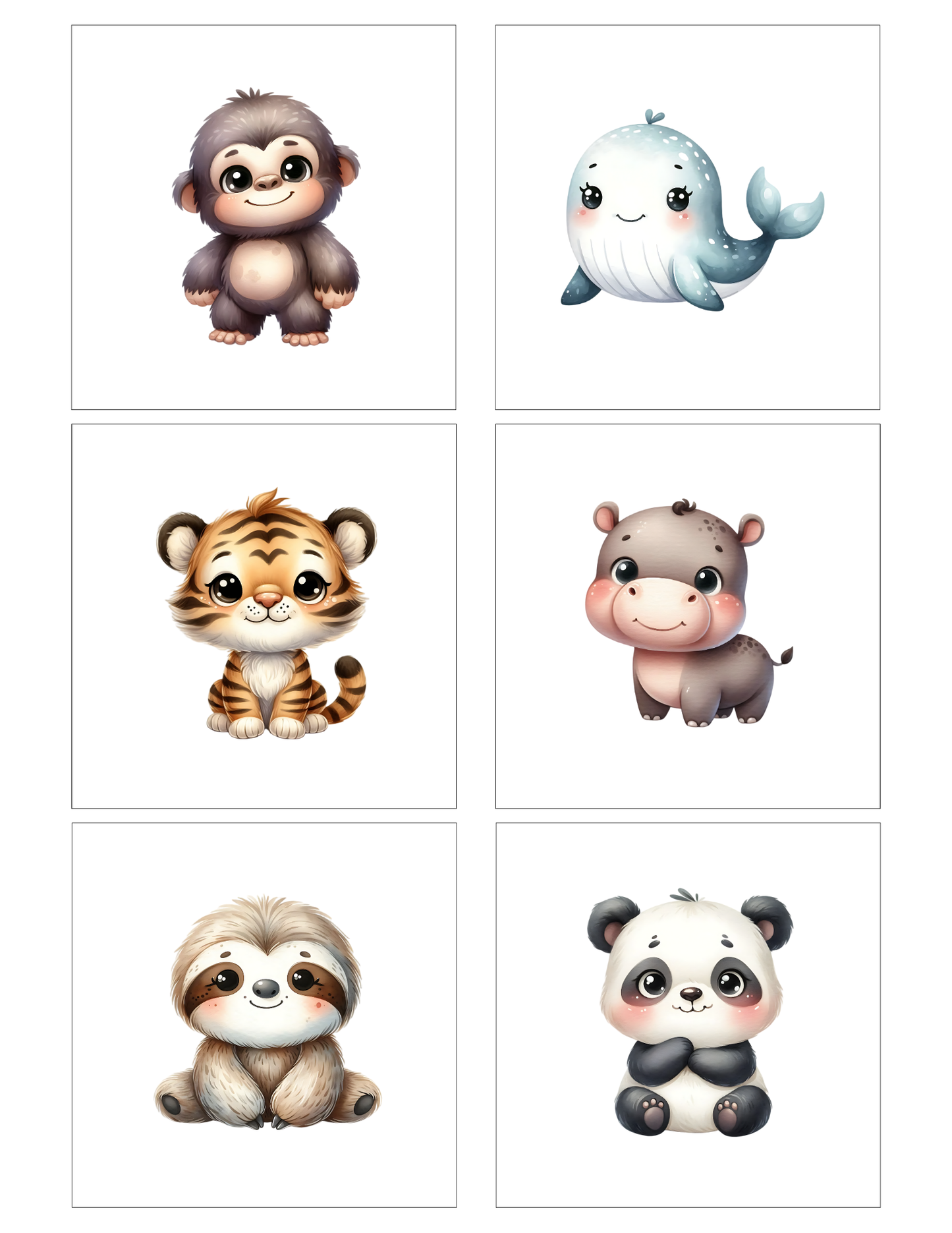 Jungle animals (12 magnets)