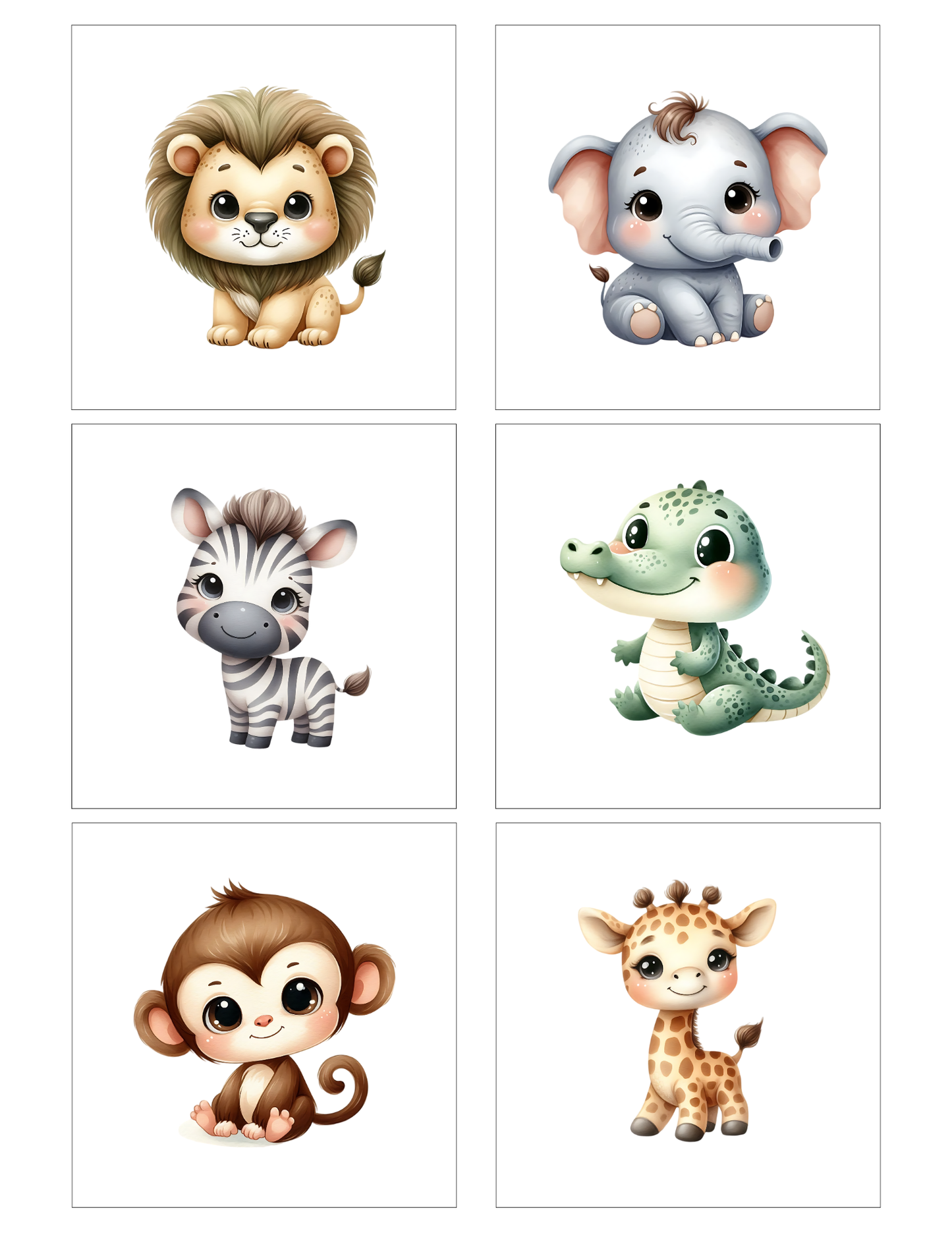 Jungle animals (12 magnets)