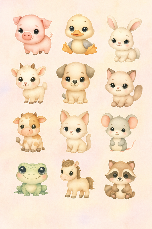 Animals (12 magnets)