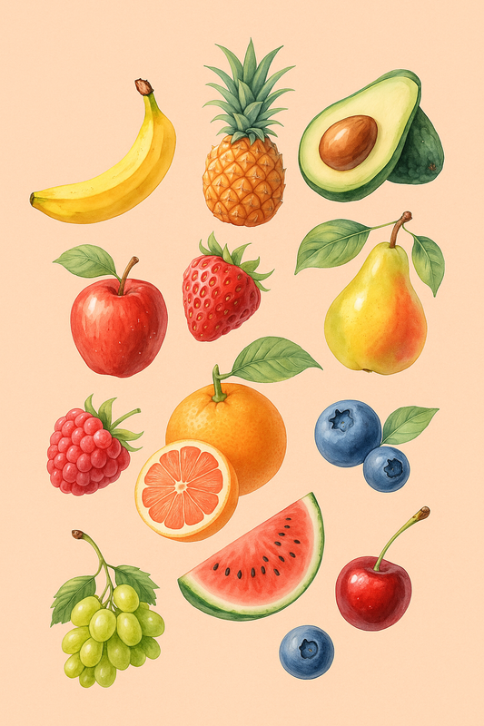 Fruits (12 magnets)