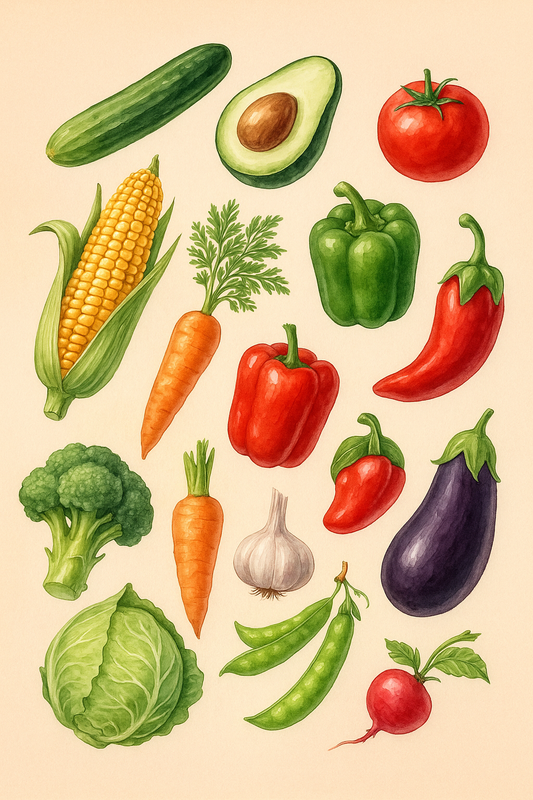 Vegetables (12 magnets)