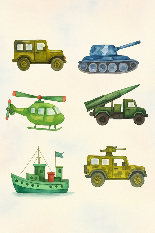 Military vehicule (6 magnets)